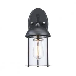 Blues 13.5 in. 1-Light Black and Brushed Nickel Outdoor Wall Light Sconce Lantern by Bel Air Lighting -GlowNest Shop black bel air lighting outdoor sconces 50230 bk c3 1000