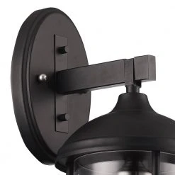 Blues 16.5 in. 1-Light Black and Brushed Nickel Outdoor Wall Light Sconce Lantern by Bel Air Lighting -GlowNest Shop black bel air lighting outdoor sconces 50232 bk c3 1000