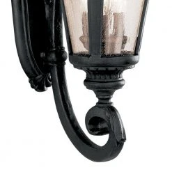 Commons 3-Light Black Outdoor Wall Light Coach Lantern with Seeded Glass by Bel Air Lighting -GlowNest Shop black bel air lighting outdoor sconces 5041 bk 1f 1000
