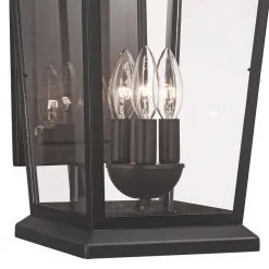 Turlock 3-Light Black Outdoor Wall Light Sconce Lantern with Clear Glass by Bel Air Lighting 11 Turlock 3-Light Black Outdoor Wall Light Sconce Lantern with Clear Glass by Bel Air Lighting -GlowNest Shop black bel air lighting outdoor sconces 50772 bk 4f 1000