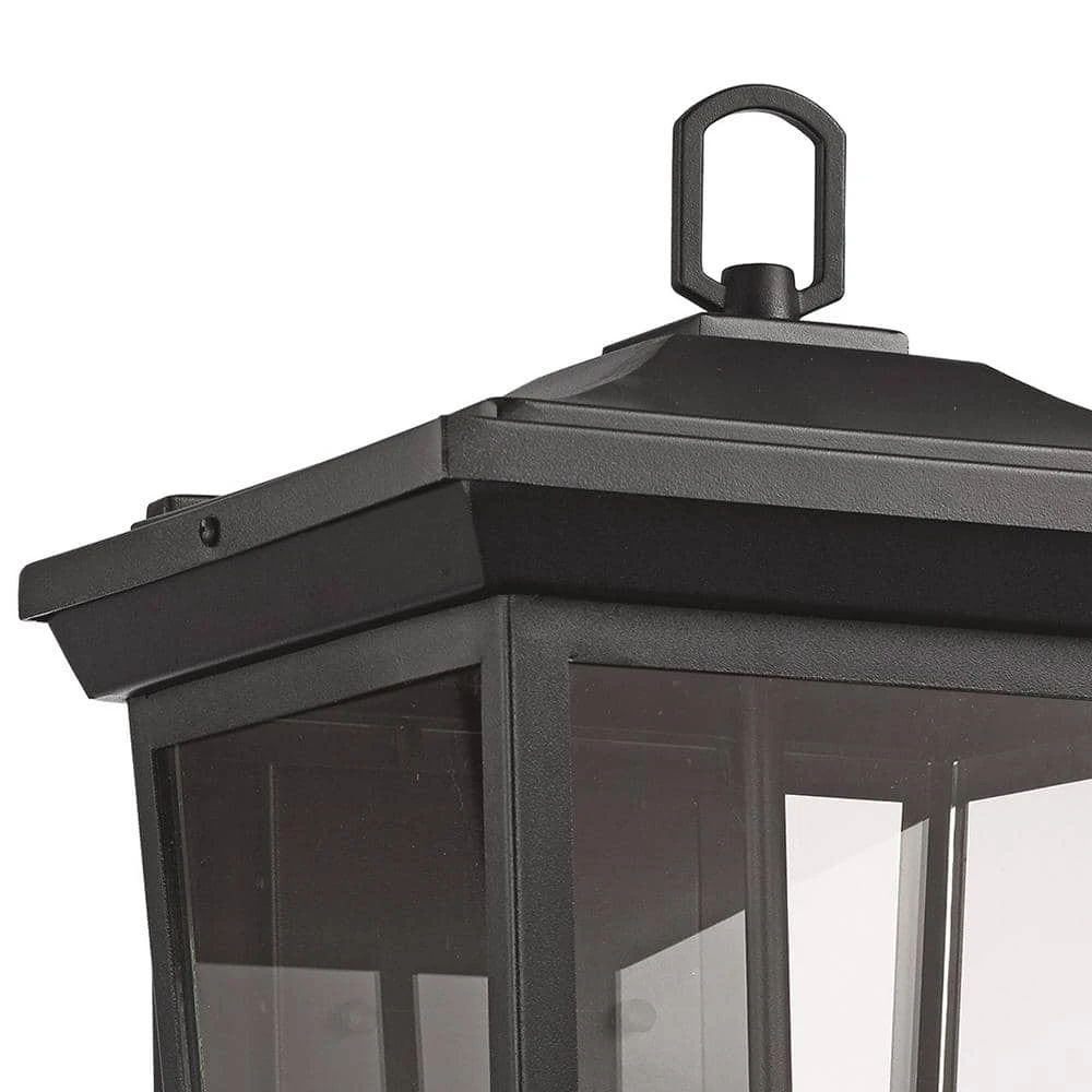 Turlock 3-Light Black Outdoor Wall Light Sconce Lantern with Clear Glass by Bel Air Lighting 6 Turlock 3-Light Black Outdoor Wall Light Sconce Lantern with Clear Glass by Bel Air Lighting - Image 4