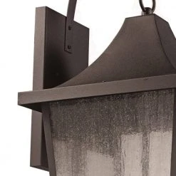 Rasmussen 2-Light Black Outdoor Wall Light Sconce Lantern with Seeded Glass by Bel Air Lighting -GlowNest Shop black bel air lighting outdoor sconces 50932 bk 4f 1000