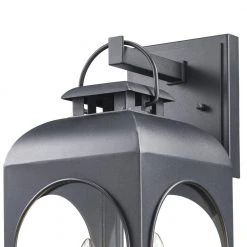 Presence 2-Light Black Outdoor Wall Light Sconce Lantern with Clear Glass by Bel Air Lighting -GlowNest Shop black bel air lighting outdoor sconces 51281 bk 4f 1000