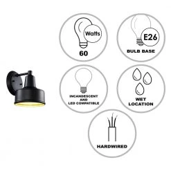 Channing 1-Light Small Black Barn Farmhouse Outdoor Wall Light Sconce with Metal Shade by Bel Air Lighting 13 Channing 1-Light Small Black Barn Farmhouse Outdoor Wall Light Sconce with Metal Shade by Bel Air Lighting -GlowNest Shop black bel air lighting outdoor sconces 51320 bk 40 1000