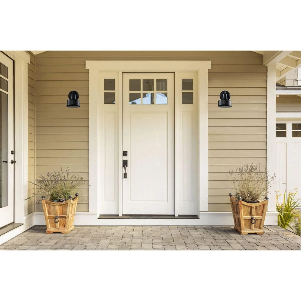 Channing 1-Light Small Black Barn Farmhouse Outdoor Wall Light Sconce with Metal Shade by Bel Air Lighting 4 Channing 1-Light Small Black Barn Farmhouse Outdoor Wall Light Sconce with Metal Shade by Bel Air Lighting - Image 2