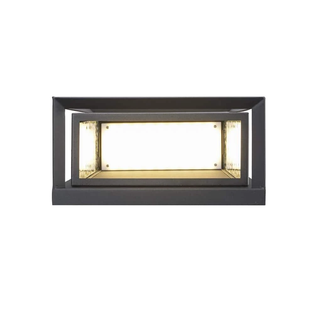 Steelwater 23 in. Black Outdoor Hardwired Wall Lantern Sconce Light with Clear Water Glass by Bel Air Lighting 6 Steelwater 23 in. Black Outdoor Hardwired Wall Lantern Sconce Light with Clear Water Glass by Bel Air Lighting - Image 4
