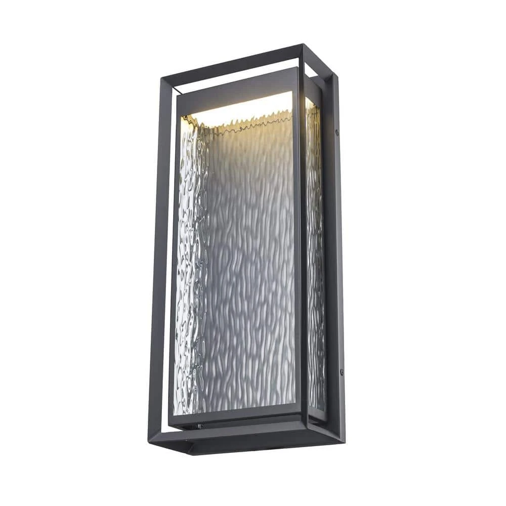 Steelwater 23 in. Black Outdoor Hardwired Wall Lantern Sconce Light with Clear Water Glass by Bel Air Lighting 10 Steelwater 23 in. Black Outdoor Hardwired Wall Lantern Sconce Light with Clear Water Glass by Bel Air Lighting - Image 8