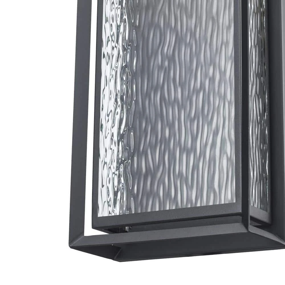 Steelwater 23 in. Black Outdoor Hardwired Wall Lantern Sconce Light with Clear Water Glass by Bel Air Lighting 11 Steelwater 23 in. Black Outdoor Hardwired Wall Lantern Sconce Light with Clear Water Glass by Bel Air Lighting - Image 9