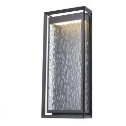 Steelwater 23 in. Black Outdoor Hardwired Wall Lantern Sconce Light with Clear Water Glass by Bel Air Lighting