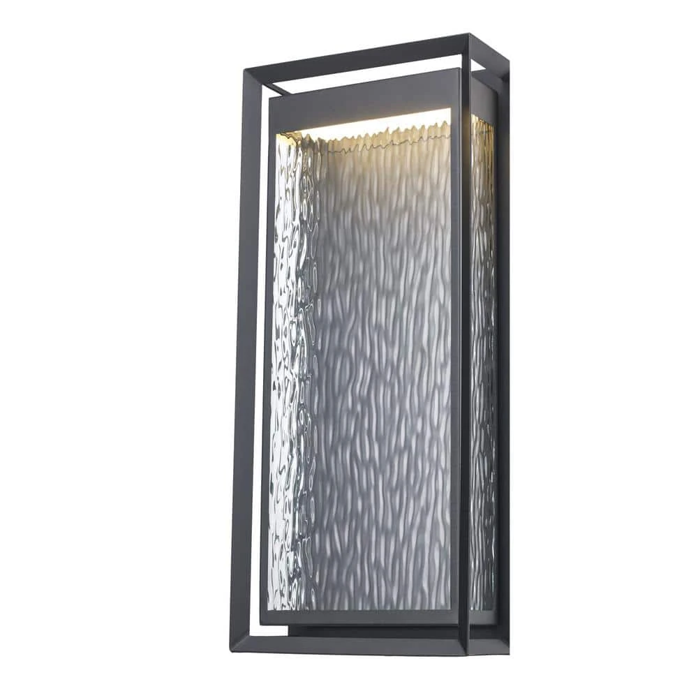 Steelwater 23 in. Black Outdoor Hardwired Wall Lantern Sconce Light with Clear Water Glass by Bel Air Lighting 3 Steelwater 23 in. Black Outdoor Hardwired Wall Lantern Sconce Light with Clear Water Glass by Bel Air Lighting