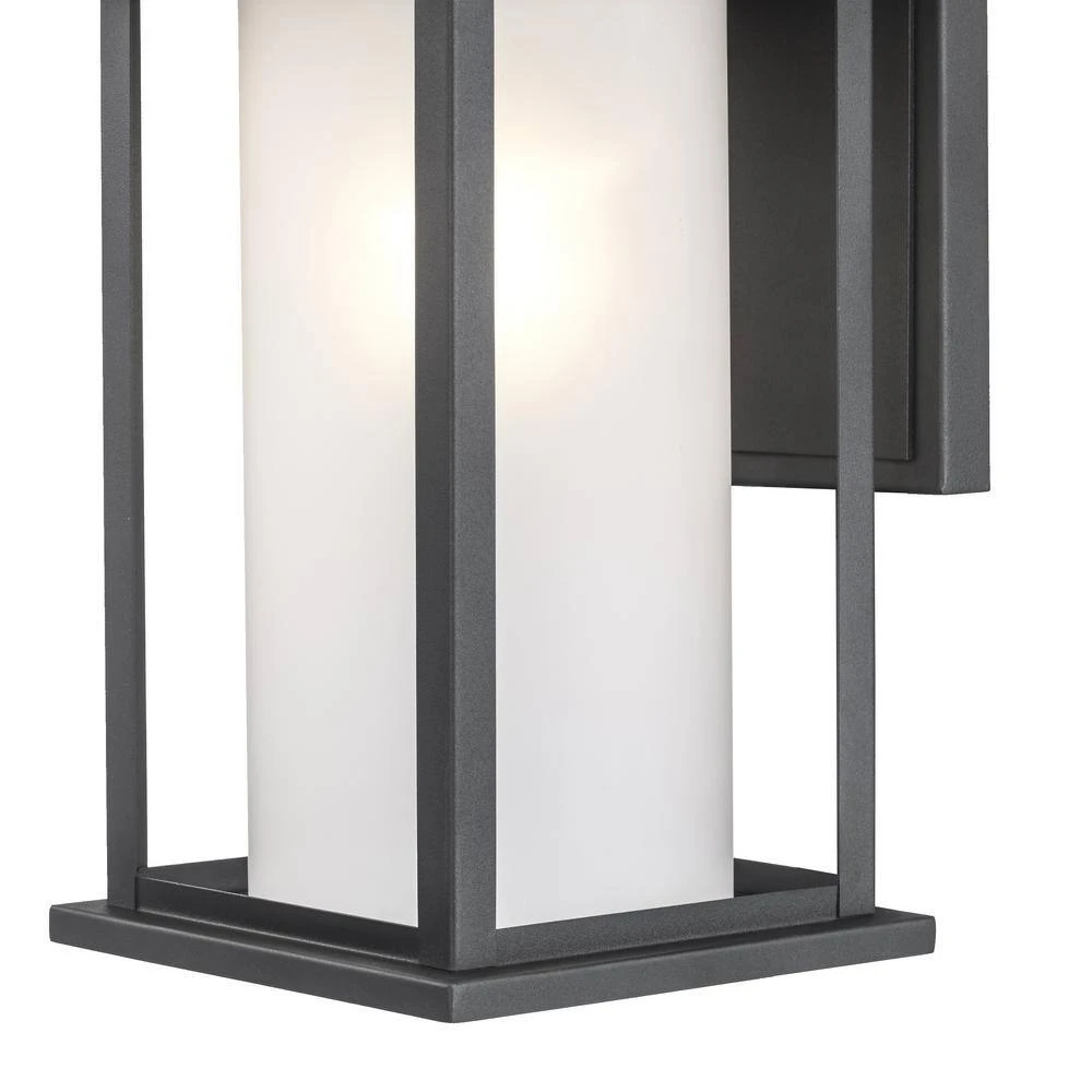 Shaakar 1-Light Black Outdoor Wall Light Sconce Lantern with Frosted Glass by Bel Air Lighting 10 Shaakar 1-Light Black Outdoor Wall Light Sconce Lantern with Frosted Glass by Bel Air Lighting - Image 8
