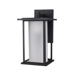 Shaakar 1-Light Black Outdoor Wall Light Sconce Lantern with Frosted Glass by Bel Air Lighting 16 Shaakar 1-Light Black Outdoor Wall Light Sconce Lantern with Frosted Glass by Bel Air Lighting -GlowNest Shop black bel air lighting outdoor sconces 51401 bk 4f 1000