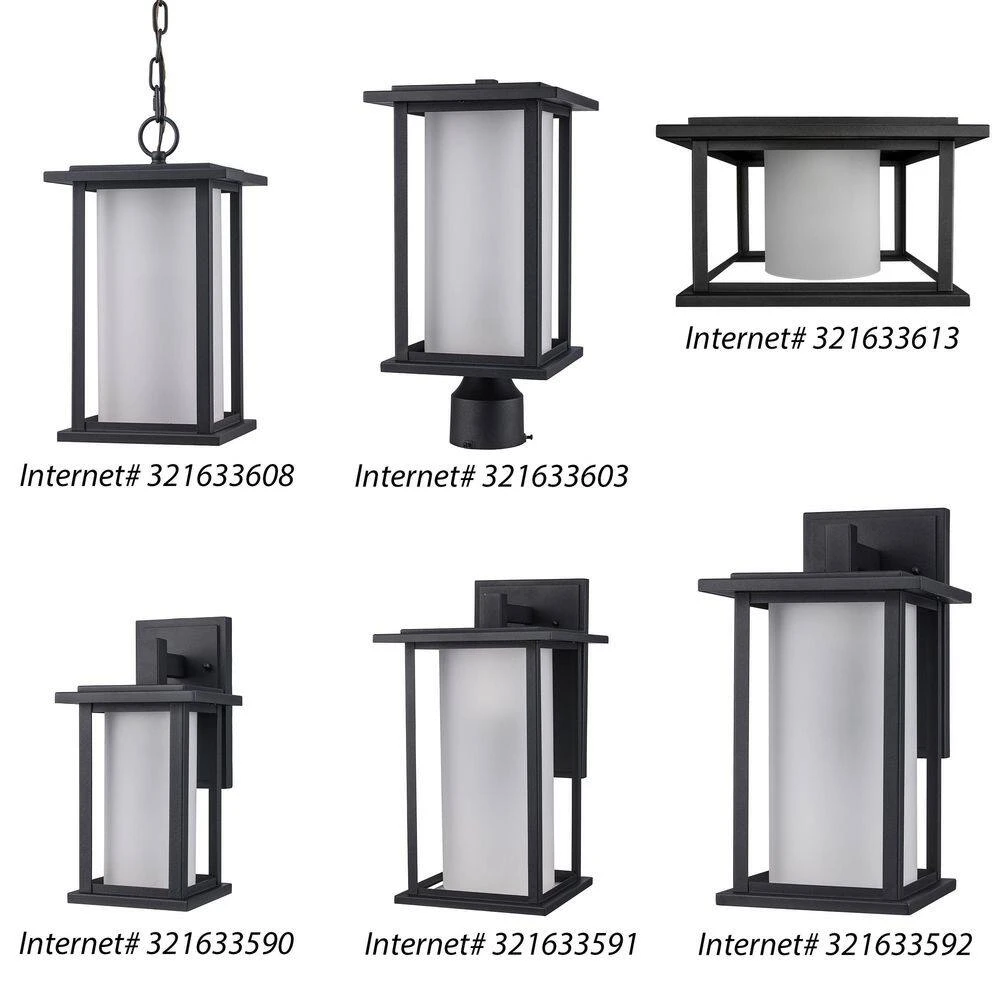 Shaakar 1-Light Black Outdoor Wall Light Sconce Lantern with Frosted Glass by Bel Air Lighting 6 Shaakar 1-Light Black Outdoor Wall Light Sconce Lantern with Frosted Glass by Bel Air Lighting - Image 4