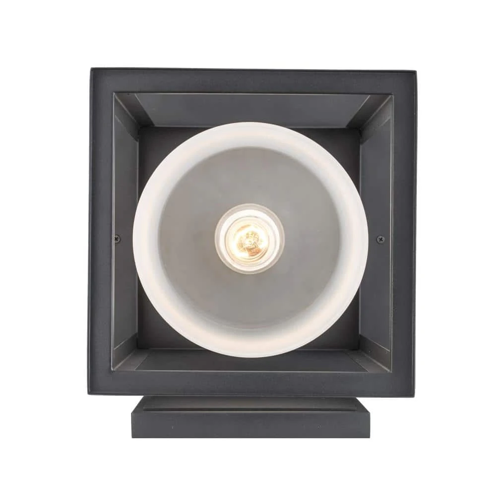 Shaakar 1-Light Large Black Outdoor Wall Light Sconce Lantern with Frosted Glass by Bel Air Lighting 7 Shaakar 1-Light Large Black Outdoor Wall Light Sconce Lantern with Frosted Glass by Bel Air Lighting - Image 5