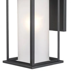 Shaakar 1-Light Large Black Outdoor Wall Light Sconce Lantern with Frosted Glass by Bel Air Lighting 17 Shaakar 1-Light Large Black Outdoor Wall Light Sconce Lantern with Frosted Glass by Bel Air Lighting -GlowNest Shop black bel air lighting outdoor sconces 51402 bk 1f 1000