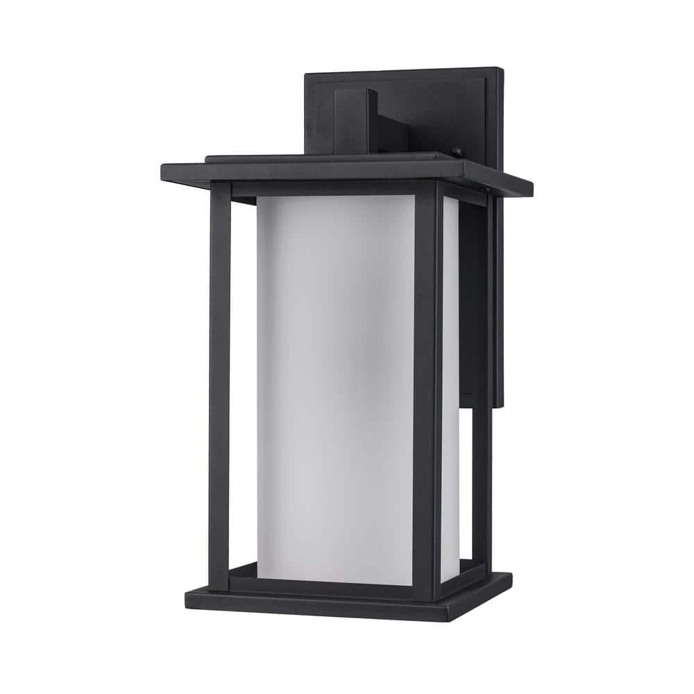 Shaakar 1-Light Large Black Outdoor Wall Light Sconce Lantern with Frosted Glass by Bel Air Lighting 9 Shaakar 1-Light Large Black Outdoor Wall Light Sconce Lantern with Frosted Glass by Bel Air Lighting - Image 7