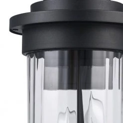 Carmel 3-Light Black Outdoor Hardwired Wall Lantern Sconce with Clear Glass by Bel Air Lighting -GlowNest Shop black bel air lighting outdoor sconces 51411 bk 1f 1000