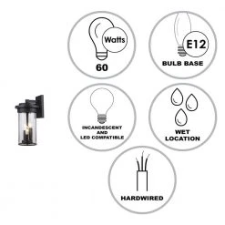 Carmel 3-Light Black Outdoor Hardwired Wall Lantern Sconce with Clear Glass by Bel Air Lighting -GlowNest Shop black bel air lighting outdoor sconces 51411 bk 40 1000