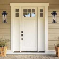 Carmel 3-Light Black Outdoor Hardwired Wall Lantern Sconce with Clear Glass by Bel Air Lighting -GlowNest Shop black bel air lighting outdoor sconces 51411 bk 44 1000