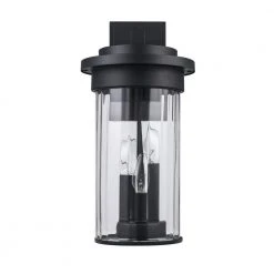 Carmel 3-Light Black Outdoor Hardwired Wall Lantern Sconce with Clear Glass by Bel Air Lighting -GlowNest Shop black bel air lighting outdoor sconces 51411 bk 4f 1000