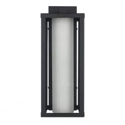 Adler 16 in. 1-Light Black Outdoor Hardwired Wall Lantern Sconce with Clear and Frosted Glass by Bel Air Lighting -GlowNest Shop black bel air lighting outdoor sconces 51461 bk 4f 1000