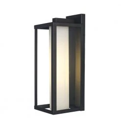 Adler 16 in. 1-Light Black Outdoor Hardwired Wall Lantern Sconce with Clear and Frosted Glass by Bel Air Lighting -GlowNest Shop black bel air lighting outdoor sconces 51461 bk c3 1000