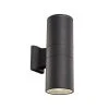 Compact 10 in. Black Integrated LED Outdoor Wall Light Cylinder Sconce with Clear Glass by Bel Air Lighting