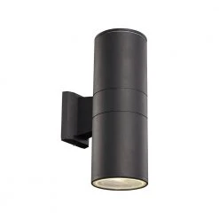 Compact 10 in. Black Integrated LED Outdoor Wall Light Cylinder Sconce with Clear Glass by Bel Air Lighting