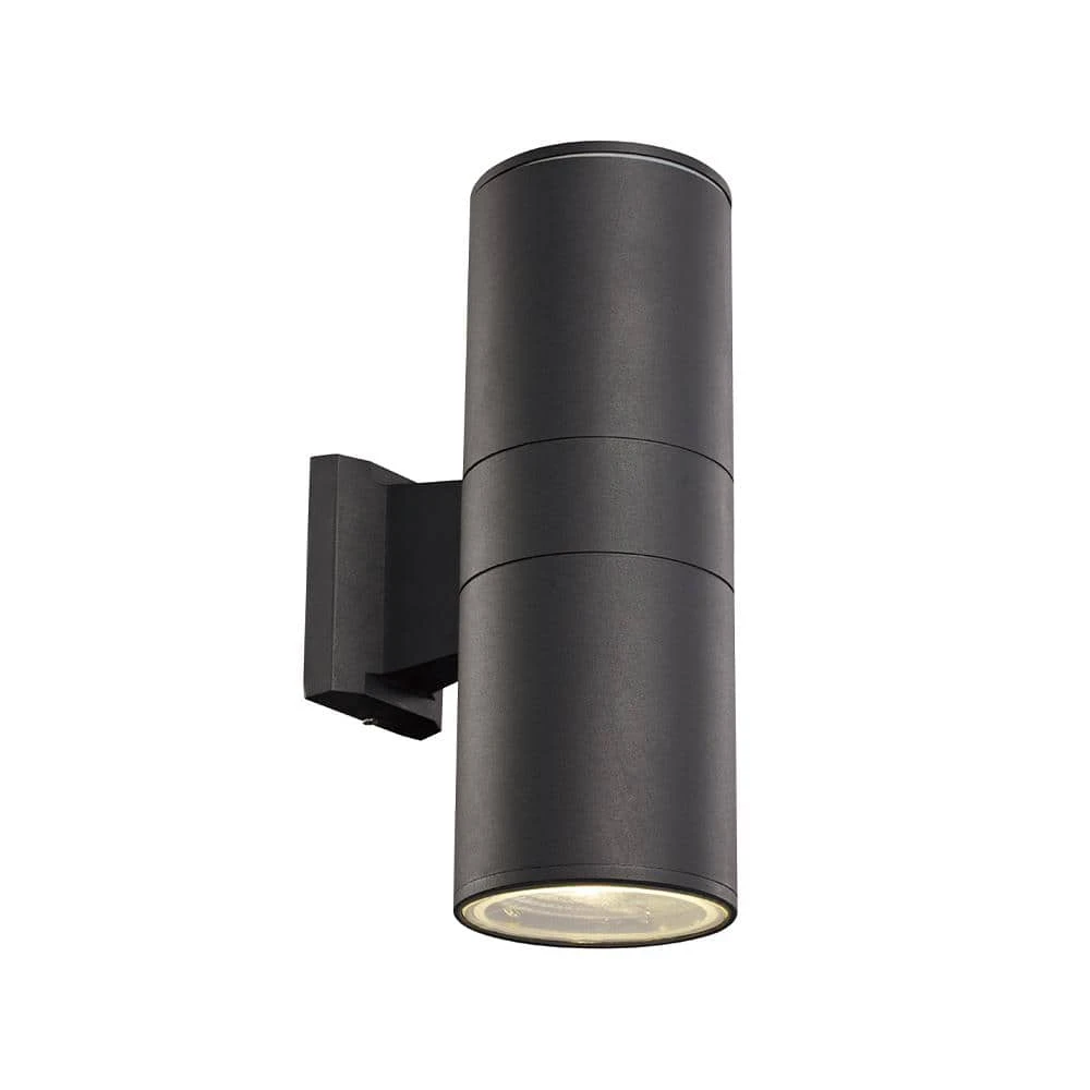 Compact 10 in. Black Integrated LED Outdoor Wall Light Cylinder Sconce with Clear Glass by Bel Air Lighting 3 Compact 10 in. Black Integrated LED Outdoor Wall Light Cylinder Sconce with Clear Glass by Bel Air Lighting
