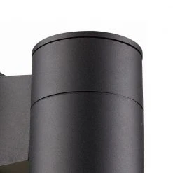 Compact 6.25 in. Black Integrated LED Outdoor Wall Light Cylinder Sconce with Clear Glass by Bel Air Lighting -GlowNest Shop black bel air lighting outdoor sconces led 50020 bk 1f 1000