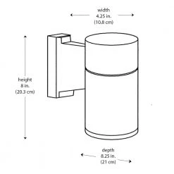 Compact 8 in. Black Integrated LED Outdoor Wall Light Cylinder Sconce with Clear Glass by Bel Air Lighting -GlowNest Shop black bel air lighting outdoor sconces led 50021 bk 77 1000