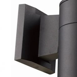 Compact 8 in. Black Integrated LED Outdoor Wall Light Cylinder Sconce with Clear Glass by Bel Air Lighting -GlowNest Shop black bel air lighting outdoor sconces led 50021 bk c3 1000