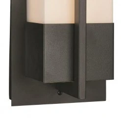 Venue 12 in. Black Integrated LED Outdoor Wall Light Sconce Lantern with Acrylic Shade by Bel Air Lighting -GlowNest Shop black bel air lighting outdoor sconces led 50150 bk 4f 1000