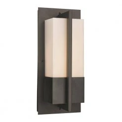 Venue 12 in. Black Integrated LED Outdoor Wall Light Sconce Lantern with Acrylic Shade by Bel Air Lighting