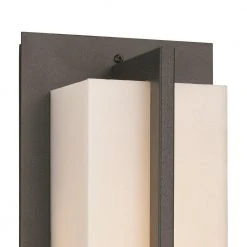 Venue 12 in. Black Integrated LED Outdoor Wall Light Sconce Lantern with Acrylic Shade by Bel Air Lighting -GlowNest Shop black bel air lighting outdoor sconces led 50150 bk c3 1000