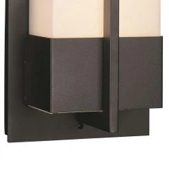 Venue 16 in. Black Integrated LED Outdoor Wall Light Sconce Lantern with Acrylic Shade by Bel Air Lighting -GlowNest Shop black bel air lighting outdoor sconces led 50151 bk 4f 1000