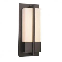 Venue 16 in. Black Integrated LED Outdoor Wall Light Sconce Lantern with Acrylic Shade by Bel Air Lighting