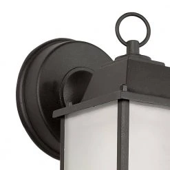 Patrician 1-Light CFL Black Outdoor Wall Light Sconce Lantern with Frosted Glass by Bel Air Lighting -GlowNest Shop black bel air lighting outdoor sconces pl 40455 bk c3 1000