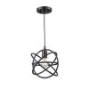 Viewridge 1-Light Black Kitchen Hanging Mini Pendant Light with Metal Orb Shade by Bel Air Lighting