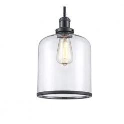 Dorina 1-Light Black Mason Jar Hanging Mini Kitchen Pendant Light with Clear Glass Shade by Bel Air Lighting -GlowNest Shop black bel air lighting pendant lights pnd 2184 bk 4f 1000