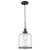 Dorina 1-Light Black Mason Jar Hanging Mini Kitchen Pendant Light with Clear Glass Shade by Bel Air Lighting -GlowNest Shop black bel air lighting pendant lights pnd 2184 bk 64 1000