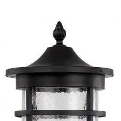 Avalon 11 in. 1-Light Black Outdoor Lamp Post Lantern Mount with Crackled Glass by Bel Air Lighting -GlowNest Shop black bel air lighting post lanterns 40384 bk c3 1000
