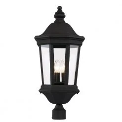 Westfield 3-Light Black Outdoor Lamp Post Lantern Mount with Clear Glass by Bel Air Lighting