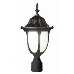 Hamilton 1-Light Black Outdoor Lamp Post Lantern Mount with Opal Glass by Bel Air Lighting