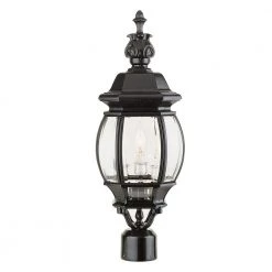 Parsons 3-Light Black Outdoor Lamp Lantern Mount with Clear Glass by Bel Air Lighting