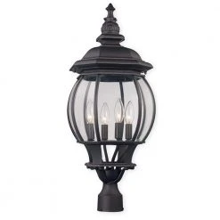 Parsons 4-Light Black Outdoor Lamp Lantern Mount with Clear Glass by Bel Air Lighting