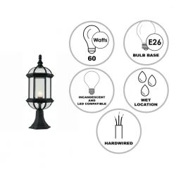 Wentworth 1-Light Black Outdoor Lamp Post Lantern Mount with Clear Glass by Bel Air Lighting -GlowNest Shop black bel air lighting post lanterns 4182 bk 40 1000