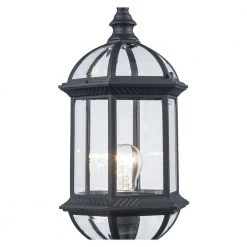 Wentworth 1-Light Black Outdoor Lamp Post Lantern Mount with Clear Glass by Bel Air Lighting -GlowNest Shop black bel air lighting post lanterns 4182 bk 4f 1000