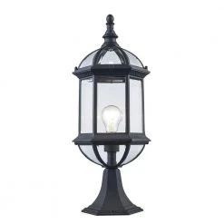 Wentworth 1-Light Black Outdoor Lamp Post Lantern Mount with Clear Glass by Bel Air Lighting