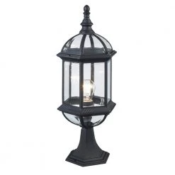 Wentworth 1-Light Black Outdoor Lamp Post Lantern Mount with Clear Glass by Bel Air Lighting -GlowNest Shop black bel air lighting post lanterns 4182 bk c3 1000